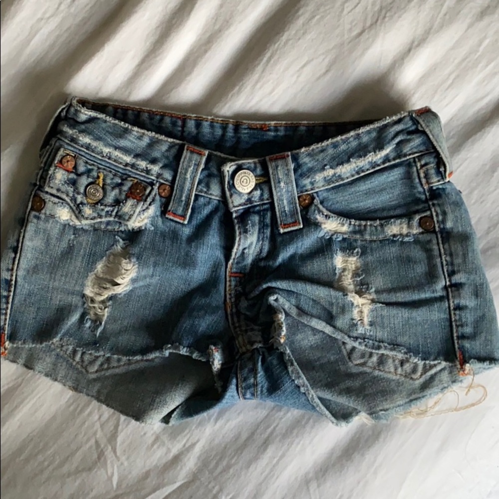 True Religion Daisy Duke distressed shorts